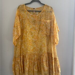 Free People Yellow Floral dress with slip